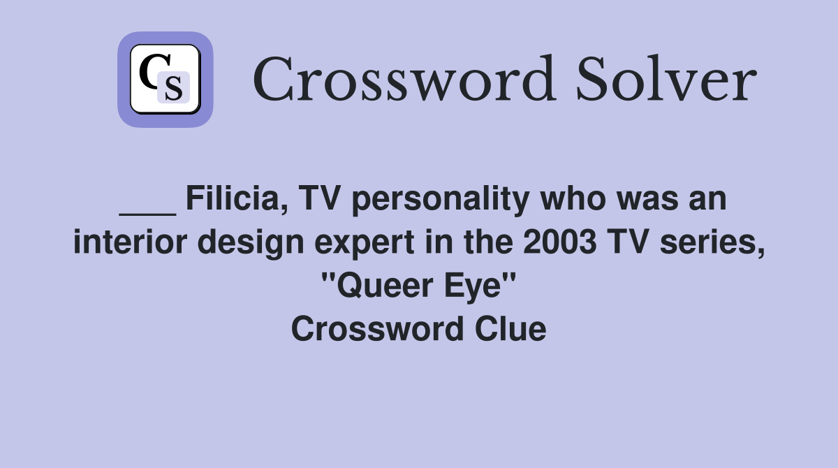 Filicia, TV personality who was an interior design expert in the 2003